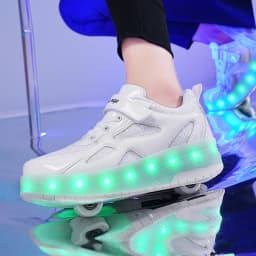 Children's Sneakers Men's Girls Roller Skates Ice Skates Wheeled Pink Led Light Kids Led Shoes Boys USB Charging Casual Footwear