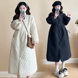 2025 Trendy Premium Pregnancy Coat Winter Cotton Blend Dress With Jacket Warm Elegant Comfortable Stylish Maternity Outfit