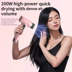 Portable Hair Dryer USB Charging Hot and Cold Air Hair Dryer Cordless Lightweight with Nozzle for Travel Student Dormitory