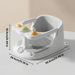 Baby Bath Seat with Interactive Toys, Non-Slip Suction Cups, Breathable Mesh, for Sit-Up Babies, 6-36 Months Easy to Clean