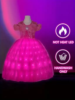 2026 Evening Party Girls Led Lights Elsa Anna Kids Princess Dress Cosplay Halloween Luminous Prom Gowns