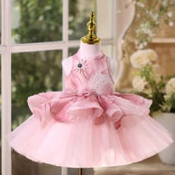 Children Girls Formal Princess Gown Clothing Flower Girl Wedding Little Kids Host Elegant Tutu Birthday Party Banquet Costume