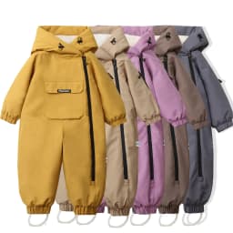 2026 Winter Baby Clothes Warm Fur Lining Boys Snowsuit Windy Proof Baby Ski Rompers Kids Girls Jumpsuits 2-5Y