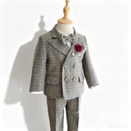 Kids Boys Gentleman Plaid Suit Outfit Jacket Pants Suspenders Bow Tie Formal Wedding Party Photograph Costume for Baby Boy Cloth