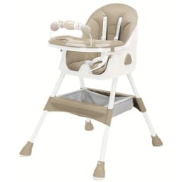 Foldable Baby High Chair 6 Months Plus, with Large Antislip Pad & ToyRack, Easy to Clean Feeding , E500