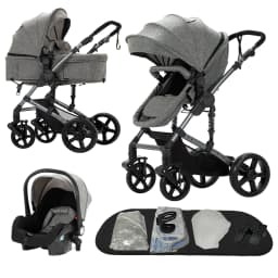 Compact Baby Stroller 3-in-1 Portable Newborns Baby Car with Car Seat High View Pram Travel System Buggy Foldable Baby Carriage