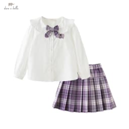 Dave Bella Children Skirt Set Girls Baby Two-Piece Spring Pleated Skirt Casual Fashion Sweet Cute Kids Academic-Style DK1250363