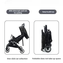 Twin Baby Stroller High View Detachable Stroller Foldable and Lightweight Stroller with Sitting and Lying Function