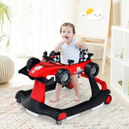 ERGOMASTER 4-in-1 Baby Walker Foldable Activity Push Walker with Adjustable Height & Speed