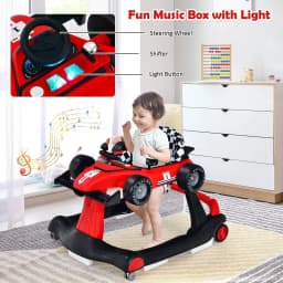 ERGOMASTER 4-in-1 Baby Walker Foldable Activity Push Walker with Adjustable Height & Speed