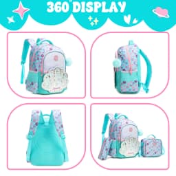 Meetbelify Kids School Backpacks for Girls Boys Backpack with Lunch Bag for Elmentary Students