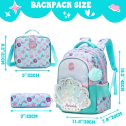 Meetbelify Kids School Backpacks for Girls Boys Backpack with Lunch Bag for Elmentary Students