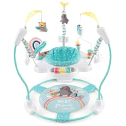 Baby Sky Jumperoo Baby Walker with Adjustable Heights, Toys & Music Box, Bouncy Chair with 360° Rotating Seat