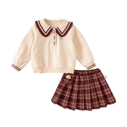 Dave Bella Children's Half Skirt Set Autumn Spring Girls Top Skirts Two Piece Set Sweet Elegant Dresses Kids Clothing DB3241637
