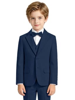 Notched Lapel Boys Suit Set 3 Pieces For Stage Performance Smart Formal Kids Slim Fit Suits Wedding Guest Clothes 2-20T Tuxedo