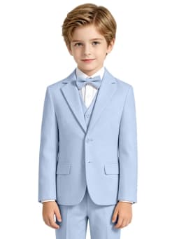 Notched Lapel Boys Suit Set 3 Pieces For Stage Performance Smart Formal Kids Slim Fit Suits Wedding Guest Clothes 2-20T Tuxedo