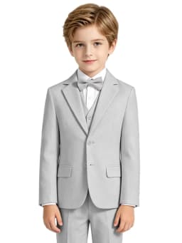 Notched Lapel Boys Suit Set 3 Pieces For Stage Performance Smart Formal Kids Slim Fit Suits Wedding Guest Clothes 2-20T Tuxedo