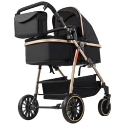 Baby Stroller 3 in 1 Stroller Lightweight Portable Travel Pram High Landscape Four Wheel Hand Push Newborn Carriage Street Fashion Mom Shop Cart