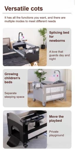 Baby Bed Fully Equipped Gaming Bed Multi Functional with Mosquito Net Safety and Comfortable Infant Bed