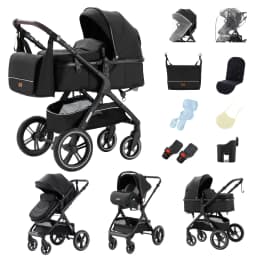 Lightweight 3-in-1 Multi-functional Baby Stroller Reclining Folding Pushchair High Landscape Baby Carriage with Storage