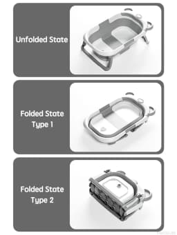 PANGDUBE Portable Foldable Baby Bathtub, Travel Bathtub for Newborn 0-36 Months, Real-Time Temp Sensor, Floating Bath Mat
