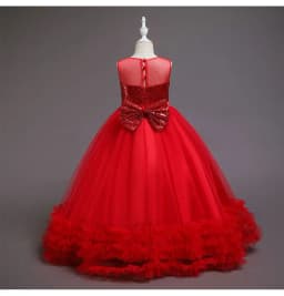 Sequined Children Elegant Dress Young Girl Long Wedding Dresses Teenager Girl's Festive Clothes From 5 to 12 Years
