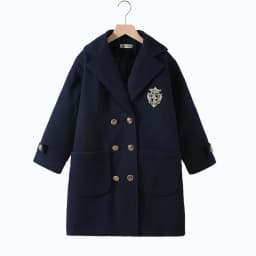 Teens Girls Winter Jacket Preppy Style Navy Mid-length Wool Coat for Kids Thick Warm Casual All-match School Children Outerwear