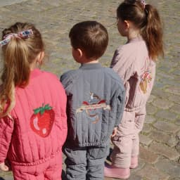 New 2025 KS Girls Cartoon Cotton Fleece Coats Winter Toddler Boys Lambswool Jacket Children Embroidery Coat Kids Outwear Clothes