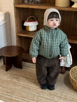 2025 Winter New Children Warm Plaid Coat Boys Girls Cotton Padded Jacket Long Sleeve Baby Plus Velvet Thick Coat Kids Clothes