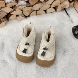 Kids Ankle Boots Soft Bottom Toes Capped Boys Girls Sports Boots Non-slip 2025 Winter New Children Warm Boots Hook&loop Handsome