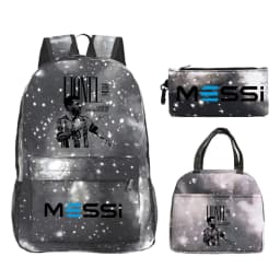 3Pcs/set Football Star Trend Backpack For Girl Boy Student Teenager Children Rucksack Kids Birthday Gift Women Casual School Bag