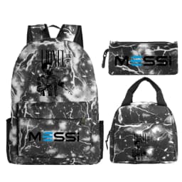 3Pcs/set Football Star Trend Backpack For Girl Boy Student Teenager Children Rucksack Kids Birthday Gift Women Casual School Bag