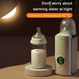 Portable Bottle Warmer Rechargeable Cordless Milk Warmer with Temperature Control Baby Bottle Warmer for Traveling Camping Home