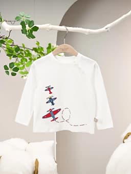 Dave Bella Children White T-shirt Boys Autumn Clothes Bottom Top Pullover Casual Pure Cotton Fashion Long Sleeve DB3262496