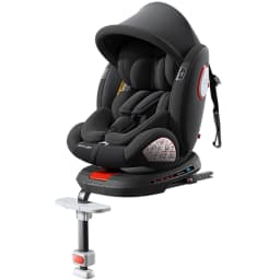 R129 I-Size Child Safety Seat 40-150cm with ISOFIX and 360° Rotation Rearward & Forward Facing Baby Car Seat 5-Point Harness Top Tether Alarm Side Impact Protection 10-Position Headrest 4 Recline Positions