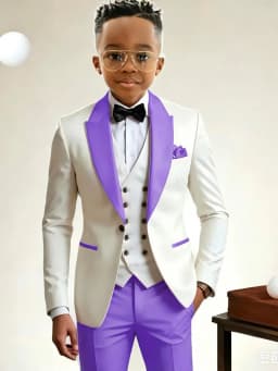 Chic Boys Slim Fit Suits 3 Pieces Formal Party Wear Handsome Smart Kids Suit Set Wedding Ring Bearer Outfit Birthday Tuxedo