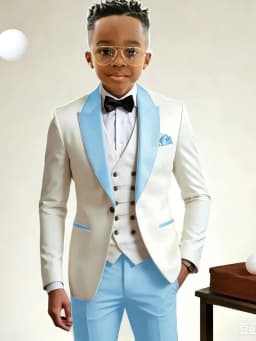 Chic Boys Slim Fit Suits 3 Pieces Formal Party Wear Handsome Smart Kids Suit Set Wedding Ring Bearer Outfit Birthday Tuxedo