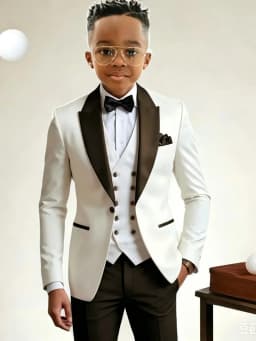 Chic Boys Slim Fit Suits 3 Pieces Formal Party Wear Handsome Smart Kids Suit Set Wedding Ring Bearer Outfit Birthday Tuxedo