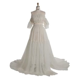 Silk Soft Organza Boho Two-Piece Maternity Dress Set Crop Top and Elastic Waist Skirt for Pregnancy Photoshoot YEWEN YW230309