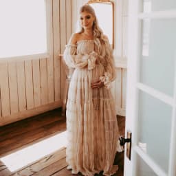 Maternity Gown For Photo Shoot Pleated Chiffon Sexy Off Shoulder Top Ruffled Split Dress Photo Shoot Photography Dress For Women