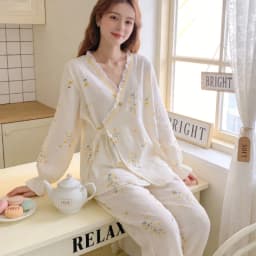 Cotton Gauze Maternity Robe Thin Kimono Nursing Pajamas for Pregnancy Postpartum Breastfeeding Home Wear Spring Autumn Summer