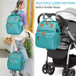 Baby Diaper Bags with Changing Station, Waterproof Large Capacity Diaper Bag Backpack for Moms Dads with USB Charging Port and Stroller Straps, Baby Shower Gifts ,Pink,Green,Blue