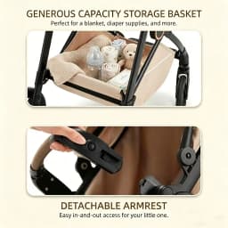 High Landscape Baby Stroller 2-in-1 Convertible Pram Infant Carriage Shock Absorbing Wheels Adjustable Handle Sturdy Durable