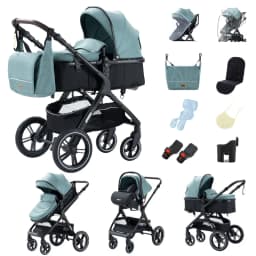 3‑in‑1 Foldable High‑View Baby Stroller Combo with Infant Car Seat, Light‑Weight Aluminum Frame Portable Newborn Carriage, Breathable Summer‑Friendly Baby Pushchair