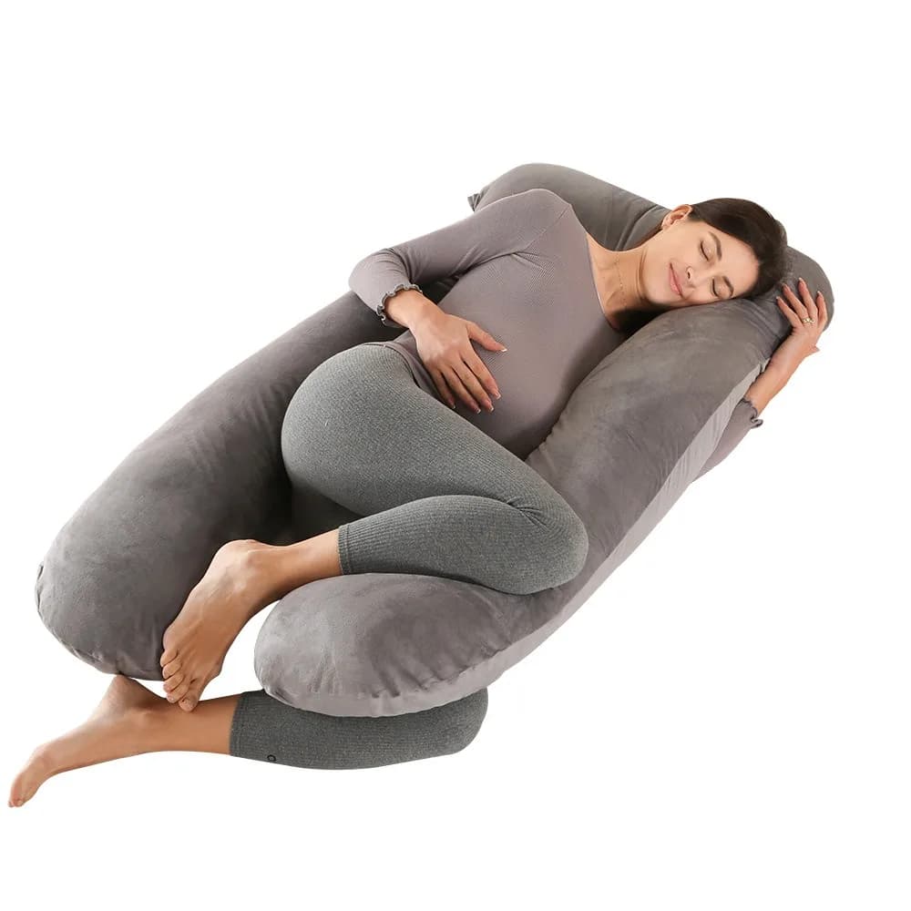 Pregnancy Pillow U Shaped Maternity Pillow with Removable Velvet Cover Full Body Pillow Support for Back HIPS Legs Belly