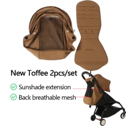 175° 2pcs/Set Sunshade&Cushion Thickening Breathable Canopy UPF50+ Cotton Mattress Yoyo/Yoyo2/Yoya Stroller Replacement Parts