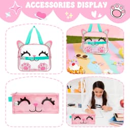 Clear Backpack Set with Lunch Box, Transparent School Bag for Boys & Girls, Kindergarten & Elementary Students