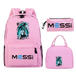 Children Teenger 3pcs Set Backpack Football Star Schoolbags Women Men Soccer Lover Backpack Pencil Bag Insulated Lunch Bags 3PCS