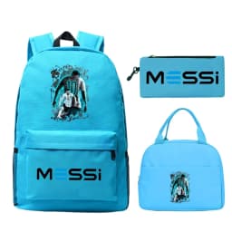 Children Teenger 3pcs Set Backpack Football Star Schoolbags Women Men Soccer Lover Backpack Pencil Bag Insulated Lunch Bags 3PCS
