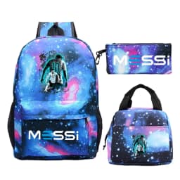 Children Teenger 3pcs Set Backpack Football Star Schoolbags Women Men Soccer Lover Backpack Pencil Bag Insulated Lunch Bags 3PCS